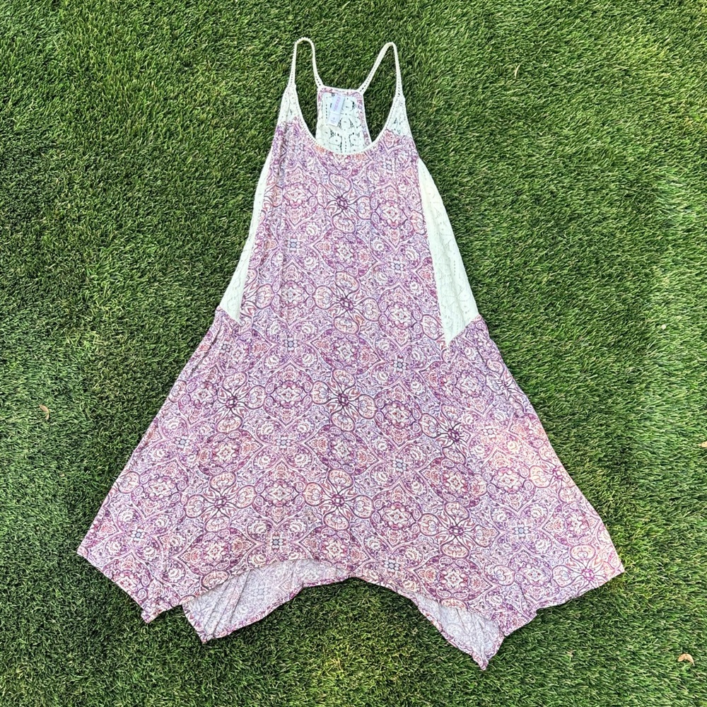 Purple and Mesh Bohemian Dress